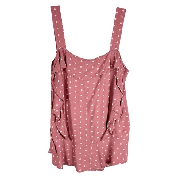 Matilda Jane XS Tank Top ruffled Polka Dot Pink Sleeveless Ryan Smocked 1607 - Picture 1 of 7